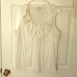 Ann Taylor Loft White sleeveless shirt